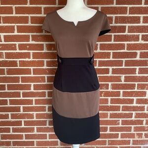 Liz Claiborne cocoa and black dress